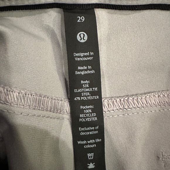 LULULEMON ABC SLIM FIT 29 X 34 GRAY PANTALON MENS PANTS NEW - Picture 6 of 10